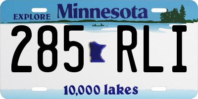 MN license plate 285RLI