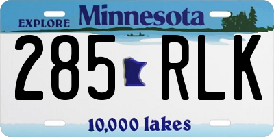 MN license plate 285RLK