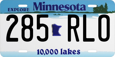 MN license plate 285RLO