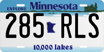 MN license plate 285RLS