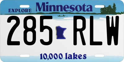 MN license plate 285RLW