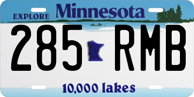 MN license plate 285RMB