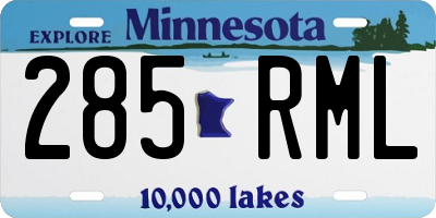 MN license plate 285RML
