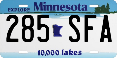 MN license plate 285SFA