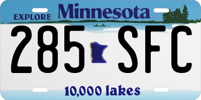 MN license plate 285SFC