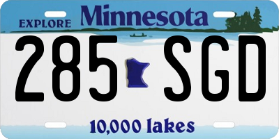 MN license plate 285SGD