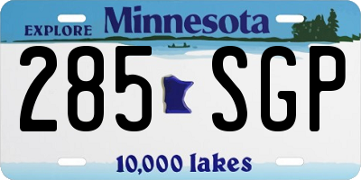 MN license plate 285SGP