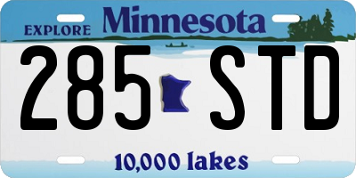 MN license plate 285STD