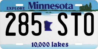 MN license plate 285STO