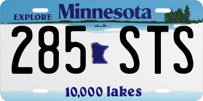 MN license plate 285STS