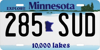 MN license plate 285SUD