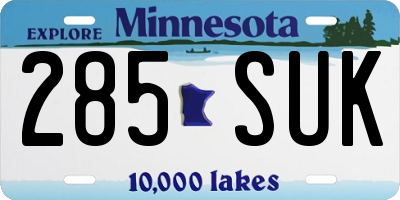 MN license plate 285SUK
