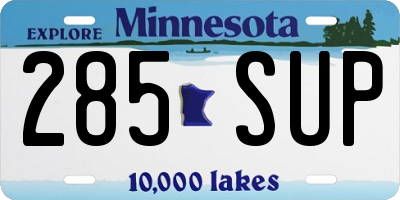 MN license plate 285SUP
