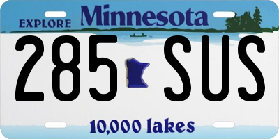 MN license plate 285SUS