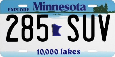 MN license plate 285SUV