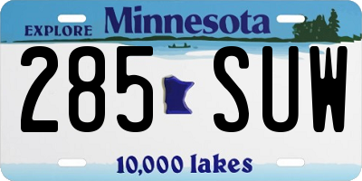 MN license plate 285SUW