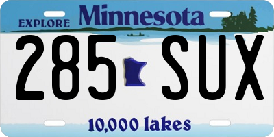 MN license plate 285SUX
