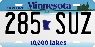 MN license plate 285SUZ