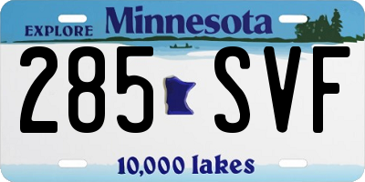 MN license plate 285SVF