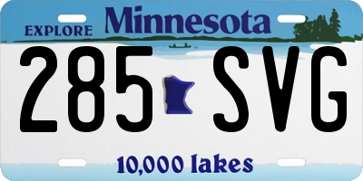 MN license plate 285SVG