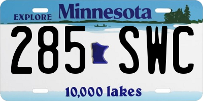 MN license plate 285SWC