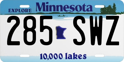MN license plate 285SWZ
