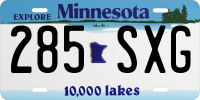 MN license plate 285SXG