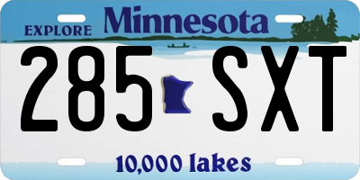 MN license plate 285SXT