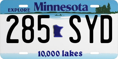 MN license plate 285SYD