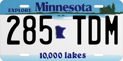 MN license plate 285TDM