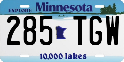 MN license plate 285TGW