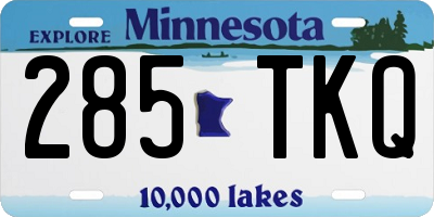 MN license plate 285TKQ