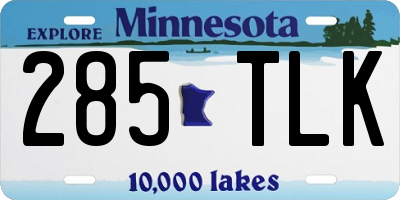 MN license plate 285TLK