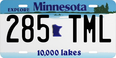 MN license plate 285TML