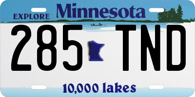 MN license plate 285TND