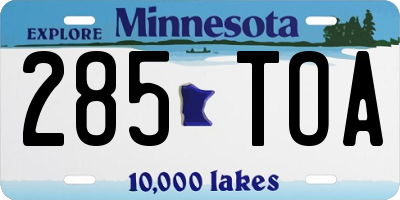MN license plate 285TOA