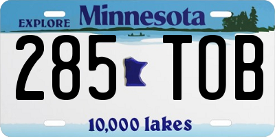 MN license plate 285TOB