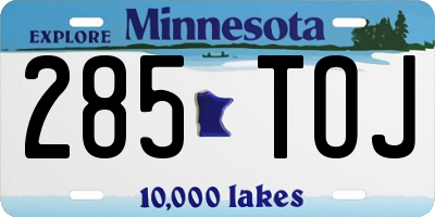 MN license plate 285TOJ