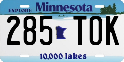 MN license plate 285TOK