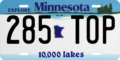 MN license plate 285TOP