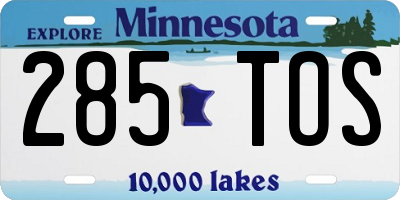 MN license plate 285TOS