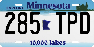 MN license plate 285TPD
