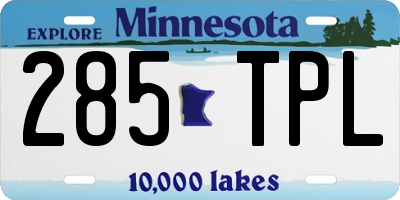 MN license plate 285TPL