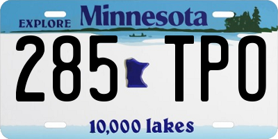 MN license plate 285TPO