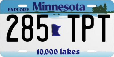 MN license plate 285TPT