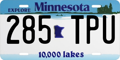 MN license plate 285TPU