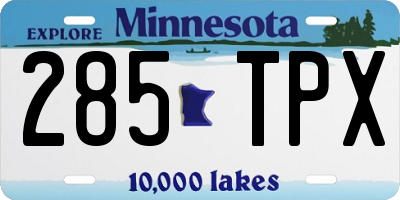 MN license plate 285TPX