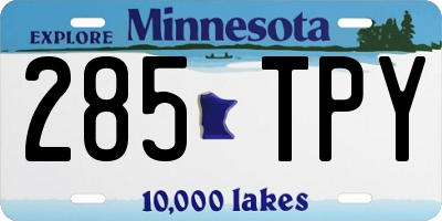 MN license plate 285TPY