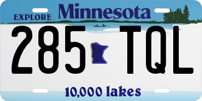 MN license plate 285TQL