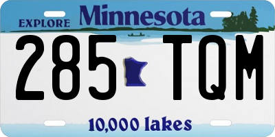 MN license plate 285TQM
